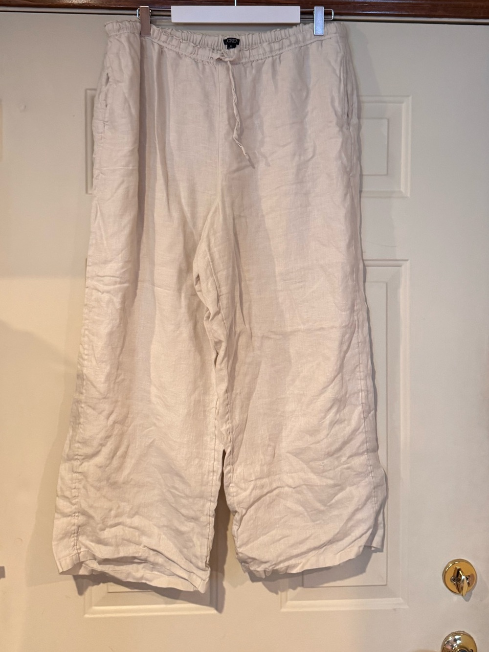 Light Cream Linen Drawstring women’s Pants